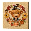 Kit de peinture en perles encadr&eacute;es vache tournesol des Highlands 7,87x7,87 pouces