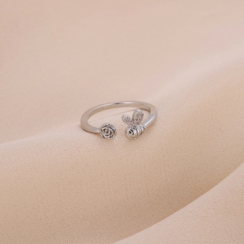 Minimalist Bee Copper Plating Open Rings