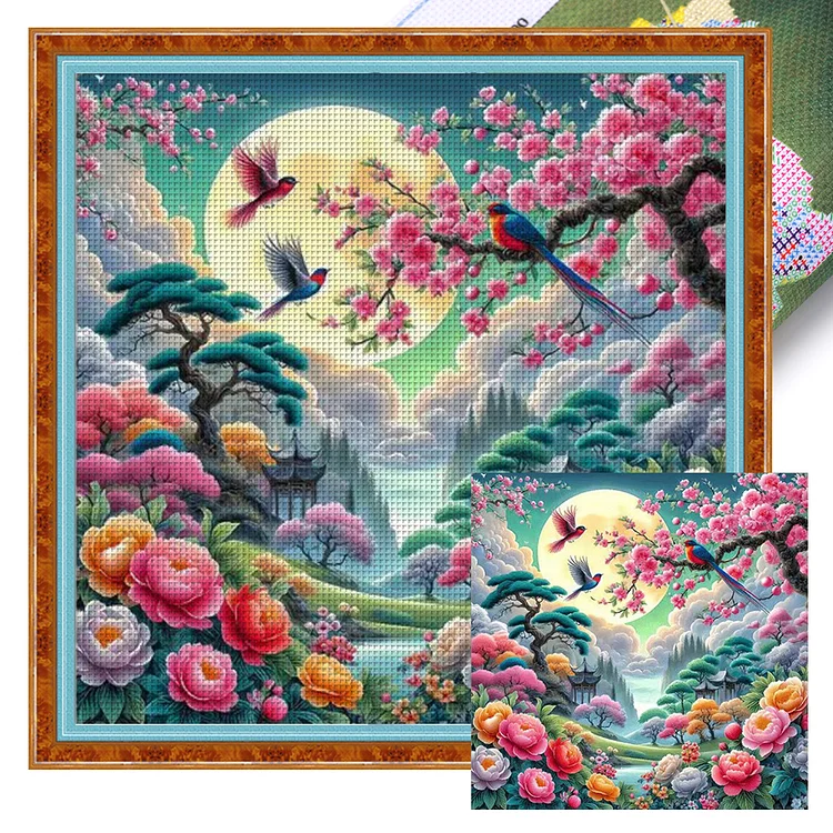 Mona Lisa Brand-Spring Dance- 9CT - 4 Strands Threads Printed cross stitch - 75*75cm(Canvas)