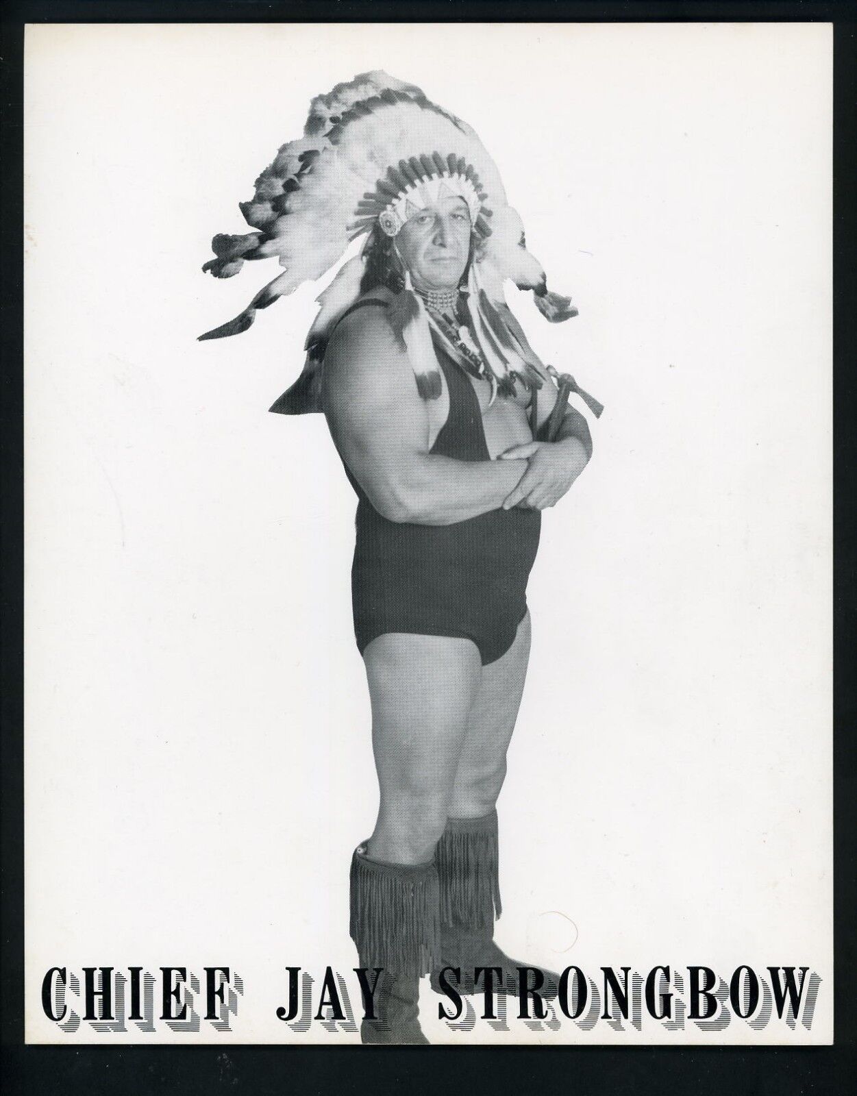 Chief Jay Strongbow Wrestling Champion circa 1970's Promo Photo Poster painting Wrestler