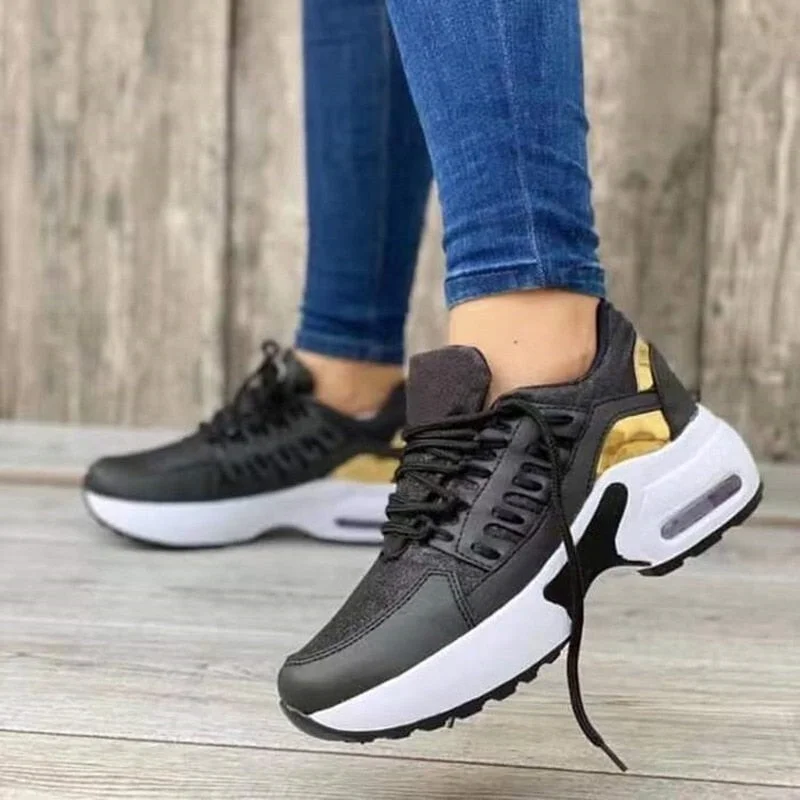 Wedge Platform Sneakers 2022 New Fashion Plus Size Casual Sports Shoes Women Lace-up Mesh Breathable Women's Vulcanized Shoes