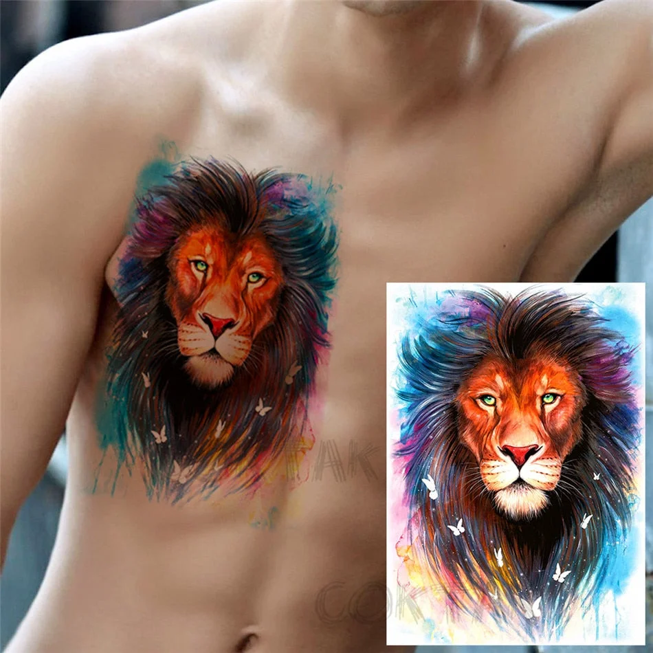 Creative Space Temporary Tattoos For Men Women Astronaut Planets Fake Chains Tatoos Temporary Black Mountain DIY Tatoo Geometric