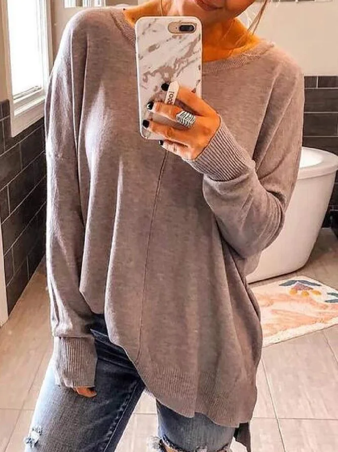 Long Sleeve Round Neck Vintage Sweater