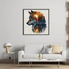 (US Only)Wolf Printed Cross Stitch Kit 45x45cm DIY 14CT Thread Art Needlework Home Decor