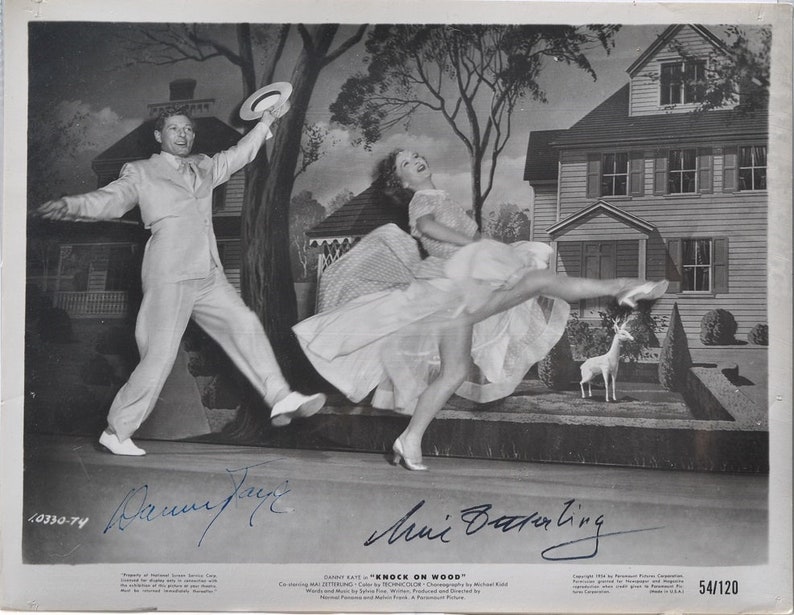 DANNY KAYE & Mai ZETTERLING Signed Photo Poster painting X2 Knock On Wood wcoa