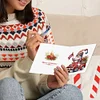 6Pcs DIY Christmas Goblin Diamond Painting Greeting Cards