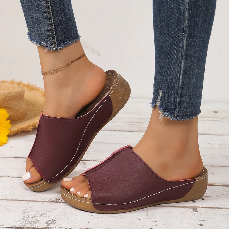 Yyvonne Wear Women's Shoes Comfortable Slope And Slippers Simple Size 2025 New Cool Drag Woman