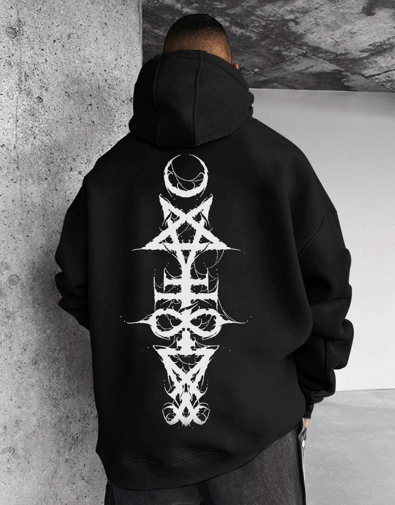 Satan Totem Print Pullover Sweatshirt Techwear Shop