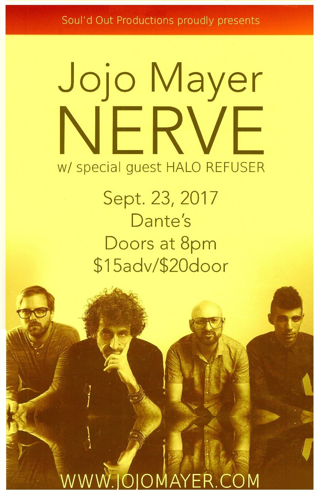 JOJO MAYER NERVE 2017 Gig POSTER Portland Oregon Concert