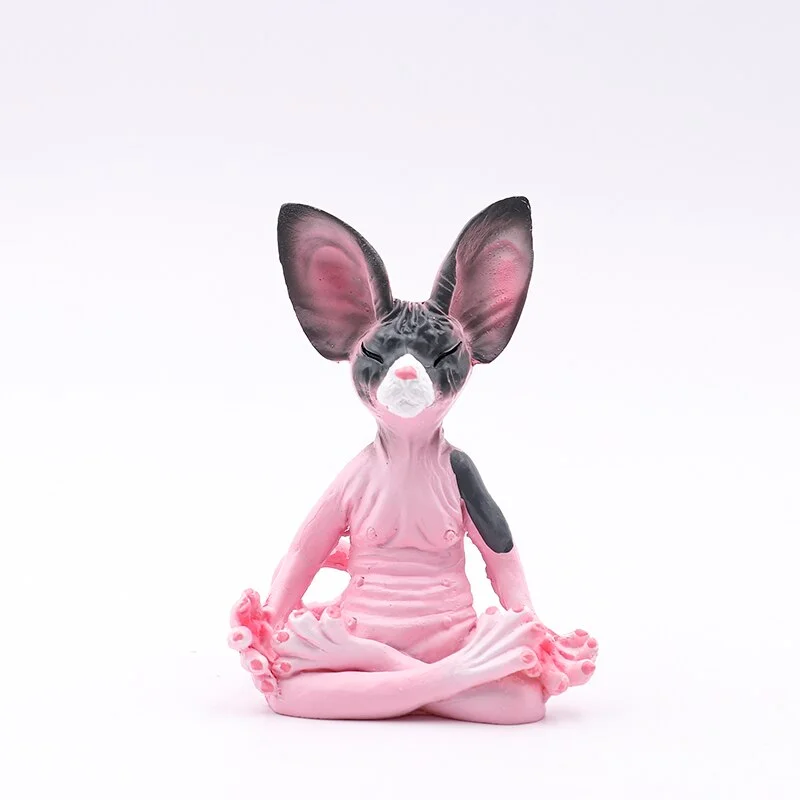 Sphinx Whimsical Buddha Cat Figurine Sphinx Meditation Cat Meditate Art Sculptures Outdoor Garden Statues Figurines  Статуэтки