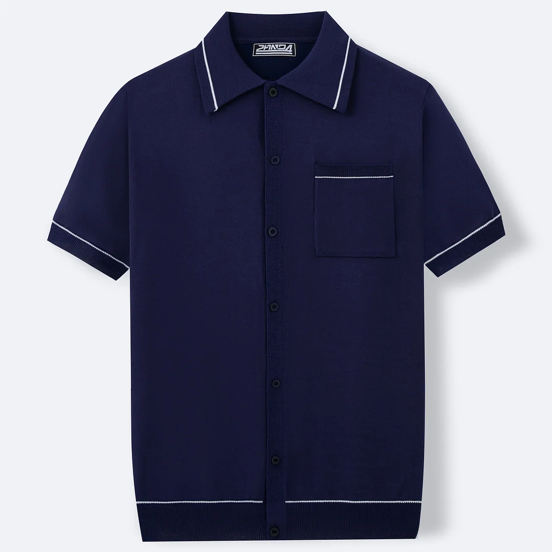 Uveng Uveng Men's New Summer Knitwear Men's Anti-Ball Ice Cream Knitted Knitting Polo Shirt SY0014