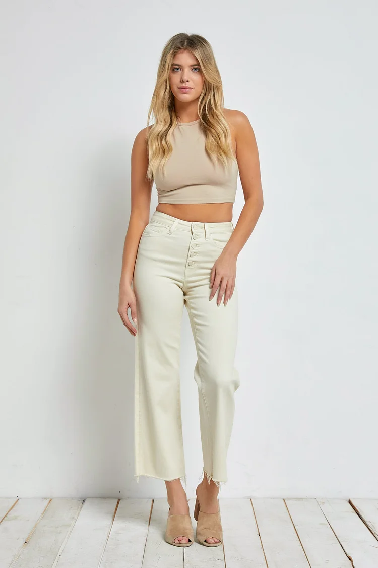 Chromatic High Rise Wide Crop Jeans