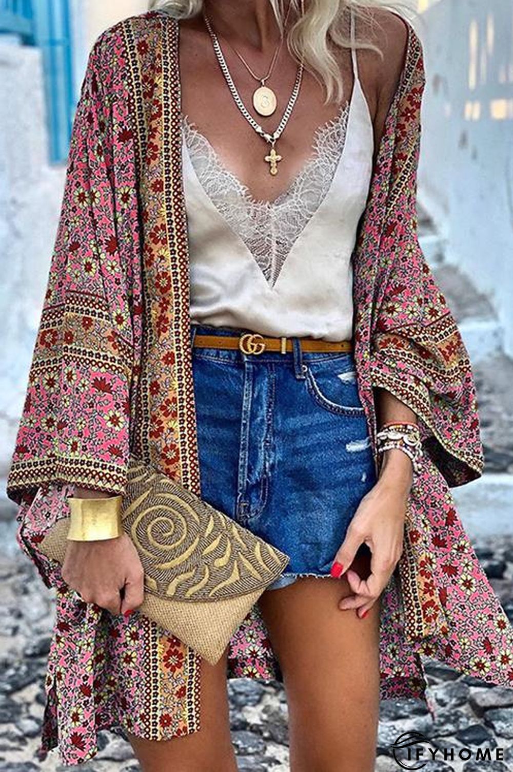Boho Print Loose Cardigan | IFYHOME