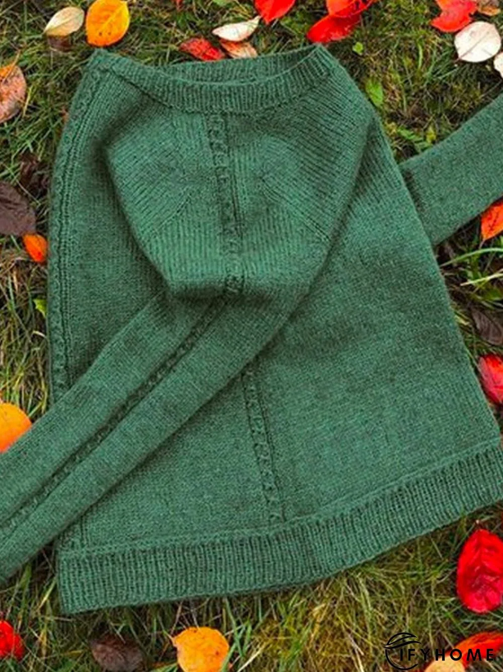 Casual Long Sleeve Tunic Sweater Knit Jumper | IFYHOME