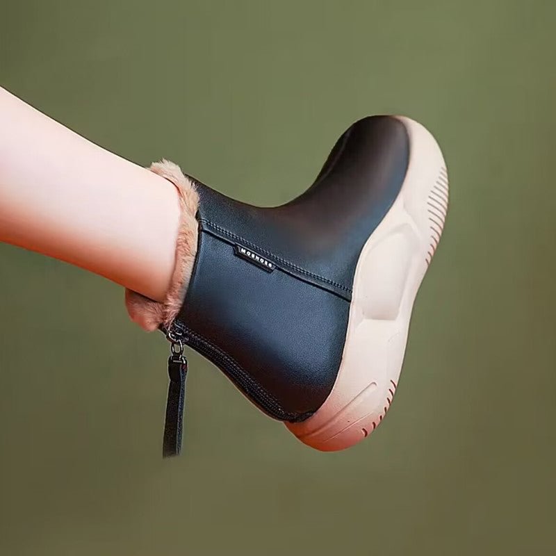 Women's Fleece Ankle Boots Platform Booties