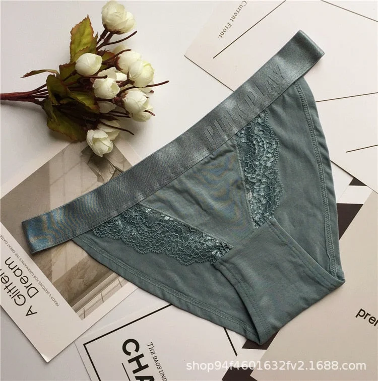 Underwear Female Sexy Lace Panties Seamless Women's Briefs Low Waist Sexy Underpants Women's Solid Color Panties Ladies Lingerie