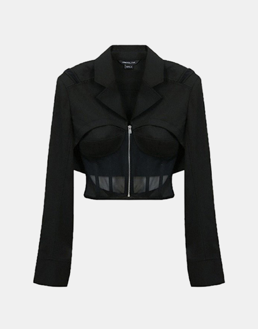 Dark Mesh Cutout Short Jacket / TECHWEAR CLUB / Techwear