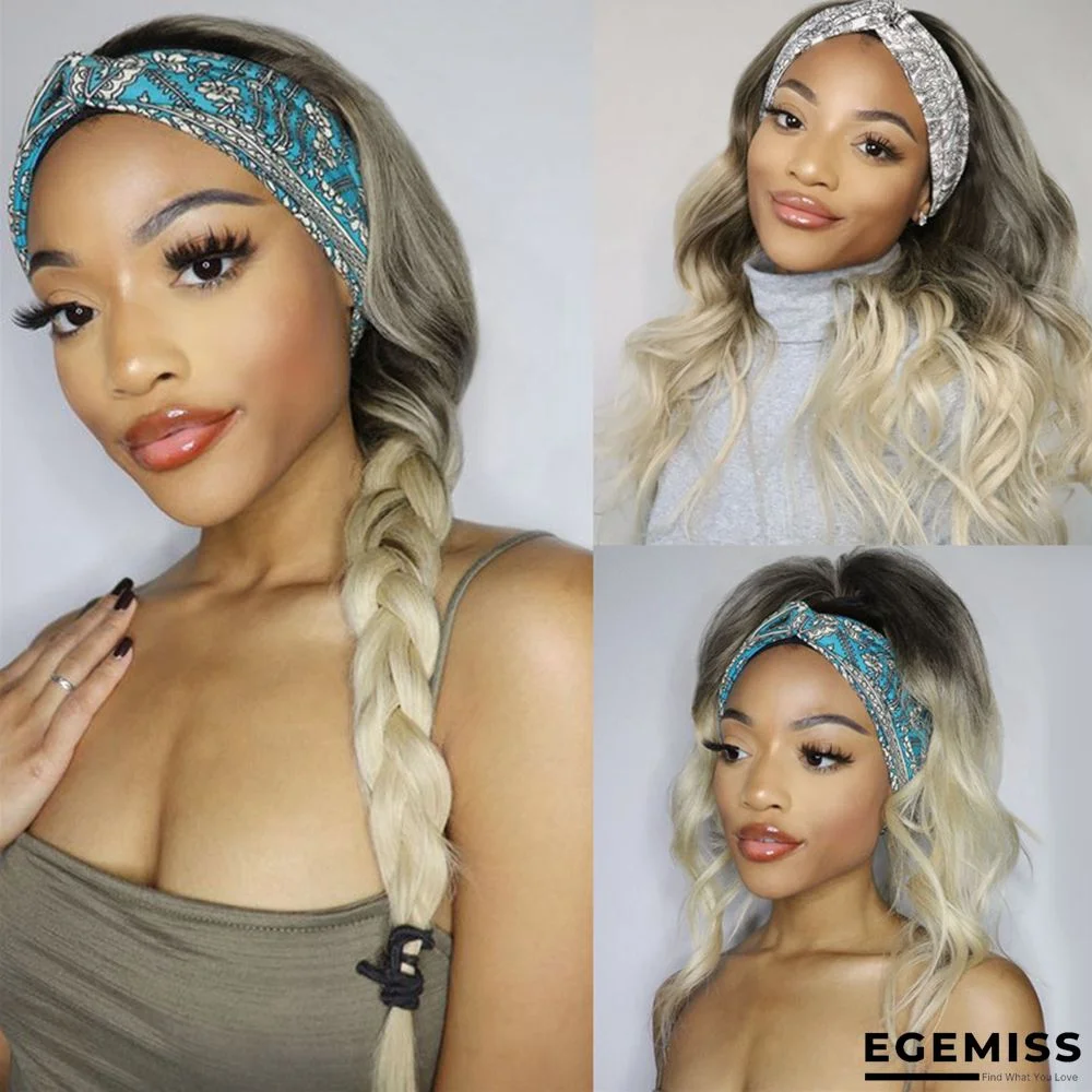 Champagne Fashion Casual Gradual Change Patchwork Wigs  (Without Headscarf) | EGEMISS