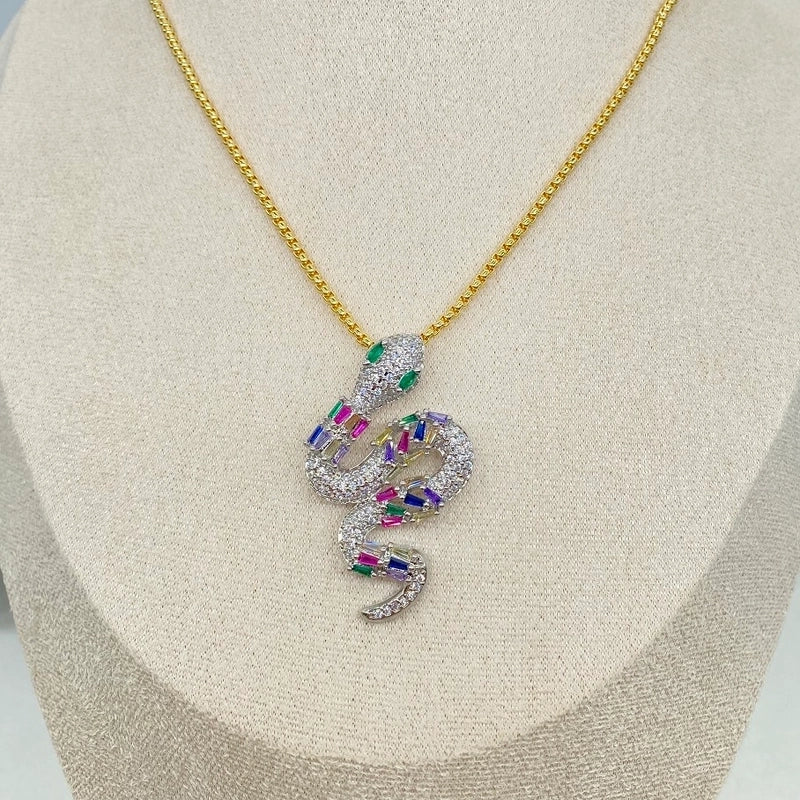 ALLOY Alloy Jewelry Copper Alloy  Snake Moissanite NECKLACES Pendant Necklaces
