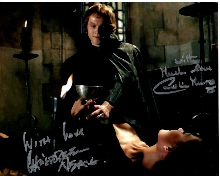 CHRISTOPHER NEAME and CAROLINE MUNRO signed DRACULA A.D. 1972 8x10 Photo Poster painting