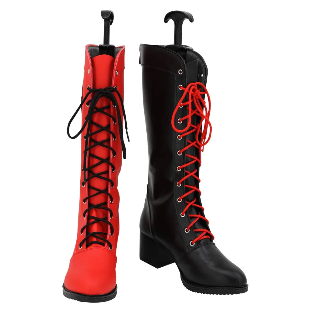 TV Harley Quinn Season 4 (2023) Harley Quinn Red Shoes Boots Cosplay Accessories Halloween Carnival Props