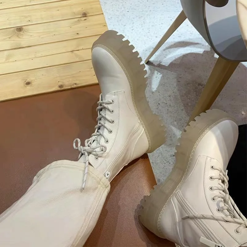 Women Ankle Boots Fashion Platform Warm Winter Shoes Woman Thick Bottom Office Lady Casual Daily Footwear Size 35-39