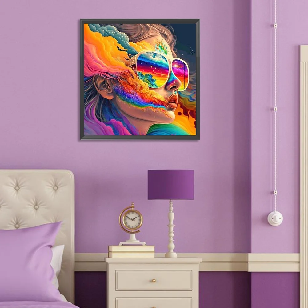 Diamond Painting - Full Round Drill - Rainbow Girl(Canvas|30*30cm)