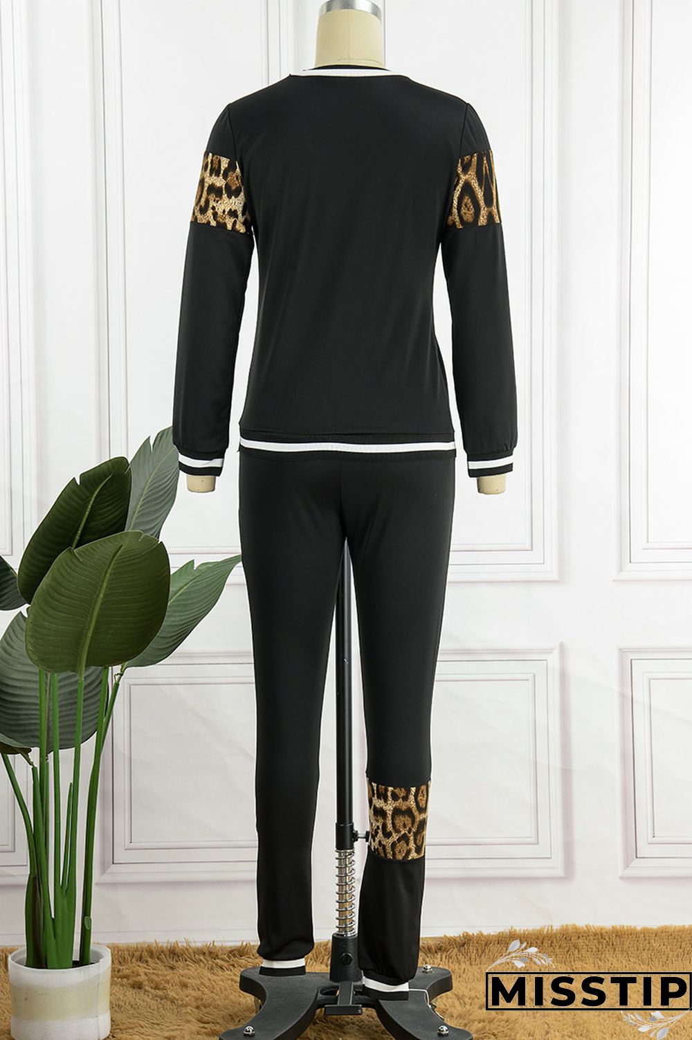 Blue Casual Print Patchwork O Neck Long Sleeve Two Pieces