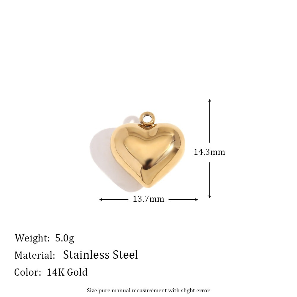 5 Pieces Fashion Irregular Heart Stainless Steel 18K Gold Plated Jewelry Making