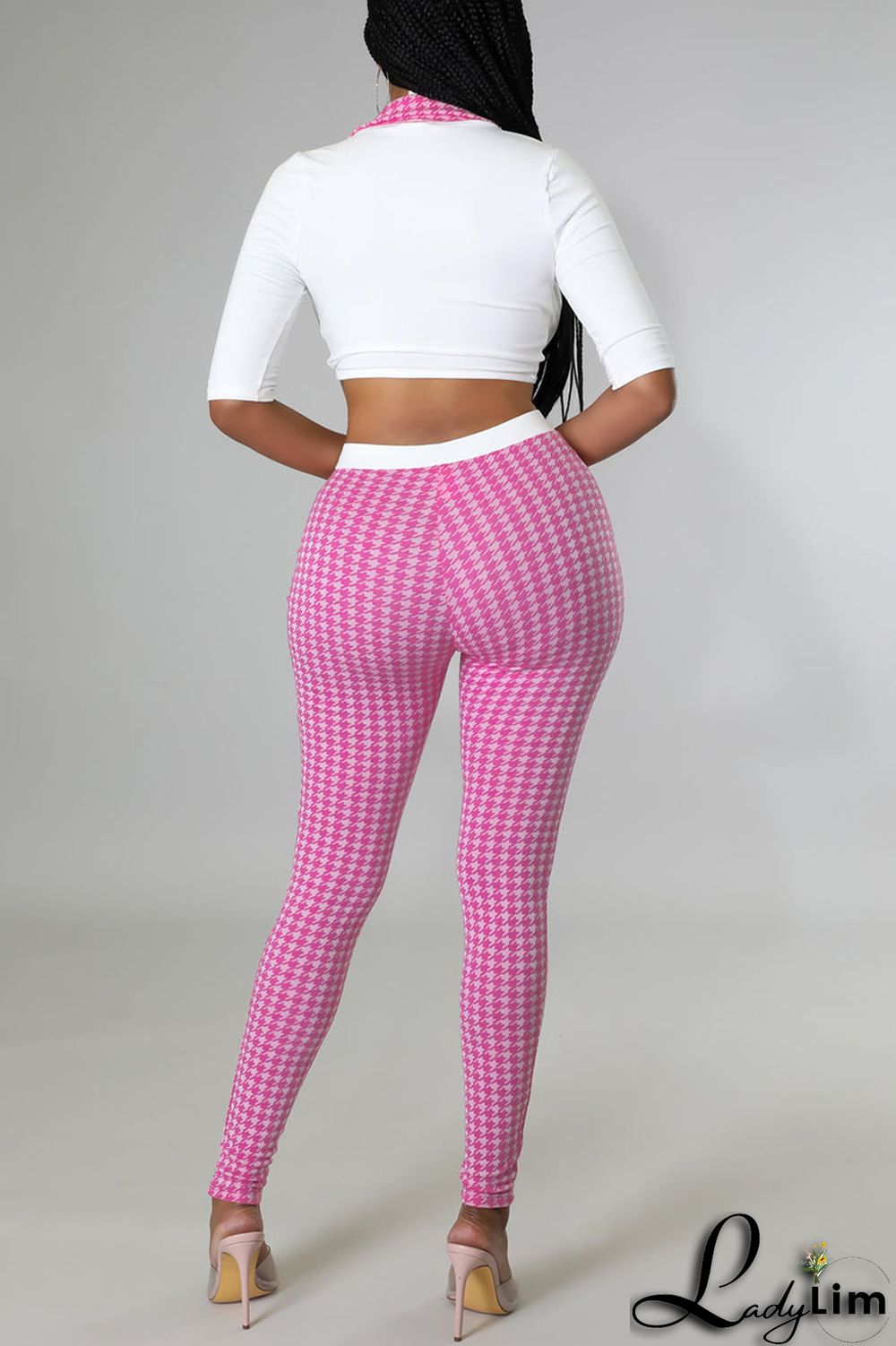 Black Sexy Print Bandage Split Joint V Neck Half Sleeve Two Pieces