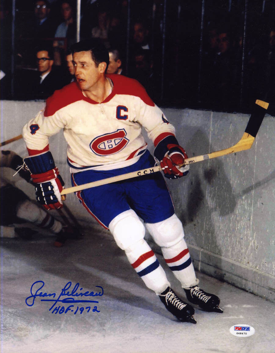 Jean Beliveau SIGNED 11x14 Photo Poster painting + HOF Montreal Canadiens PSA/DNA AUTOGRAPHED