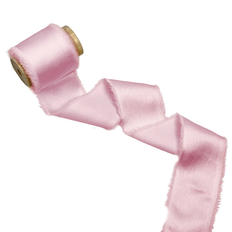 Satin Hand Ripped Burr Cloth Strip Ribbon New Year Ribbon Soft Decorative Hair Ribbon Flowers Ribbon Christmas Ribbon