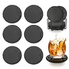 Square Slate Drink Coasters Set with Anti-Scratch Bottom for Home Office Kitchen