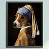 The Girl With A Pearl Earring Dog-11CT Stamped Cross Stitch 40*50cm