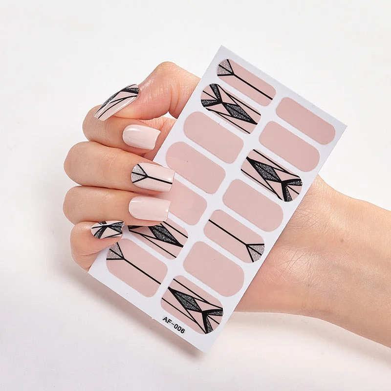 Solid Colors And Creative Nail Art Decals Plain Stickers Minimalist Design Self Adhesive Designed Nail Tape Nail Strips