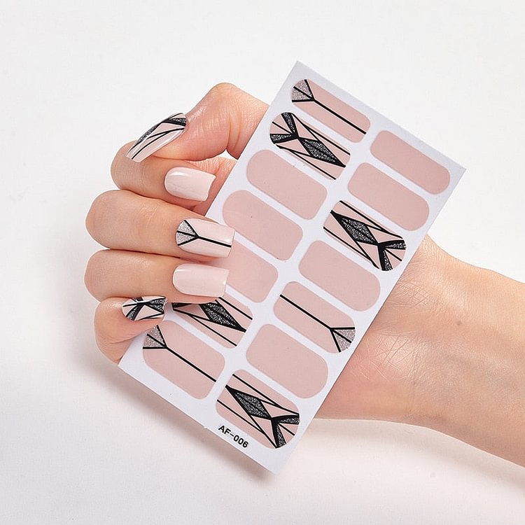 Solid Colors And Creative Nail Art Decals Plain Stickers Minimalist Design Self Adhesive Designed Nail Tape Nail Strips