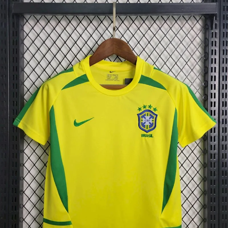 2002 Retro Kids Size Brazil Home Soccer Jersey