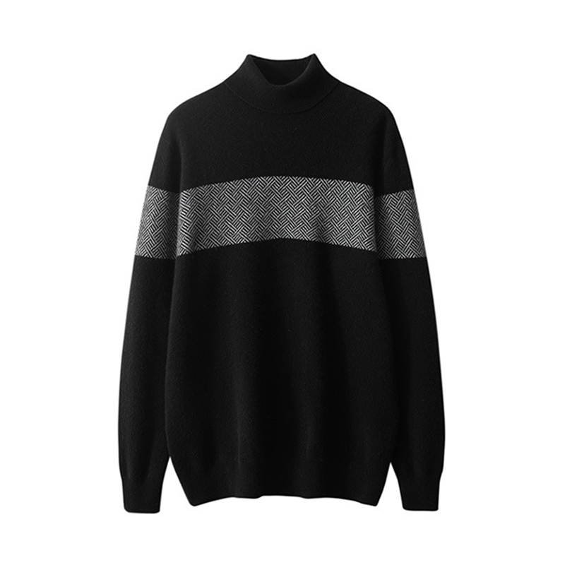 Men's Turtleneck Cashmere Sweater REAL SILK LIFE