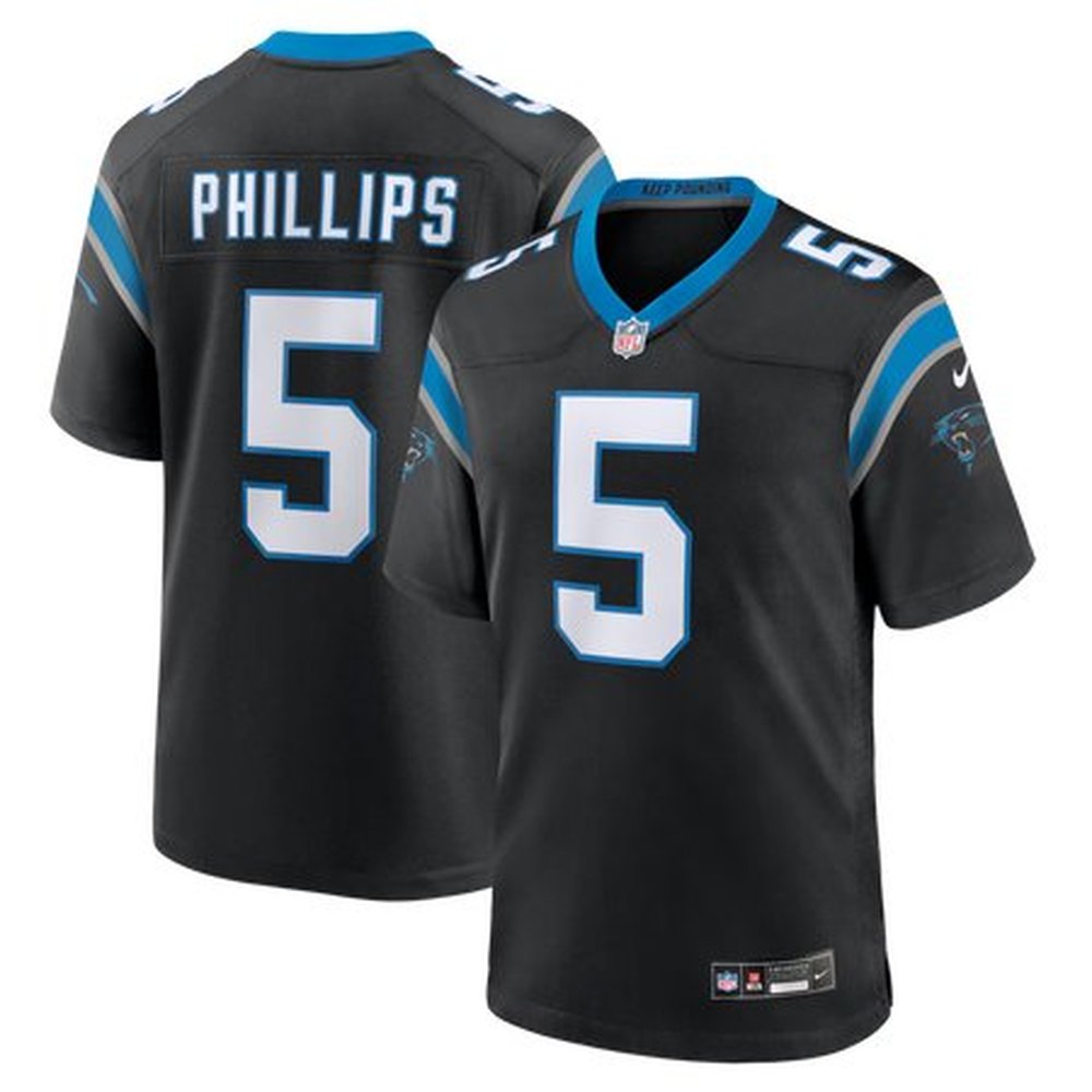 Youth Carolina Panthers #5 Jaelan Phillips Nike Black Game Jersey