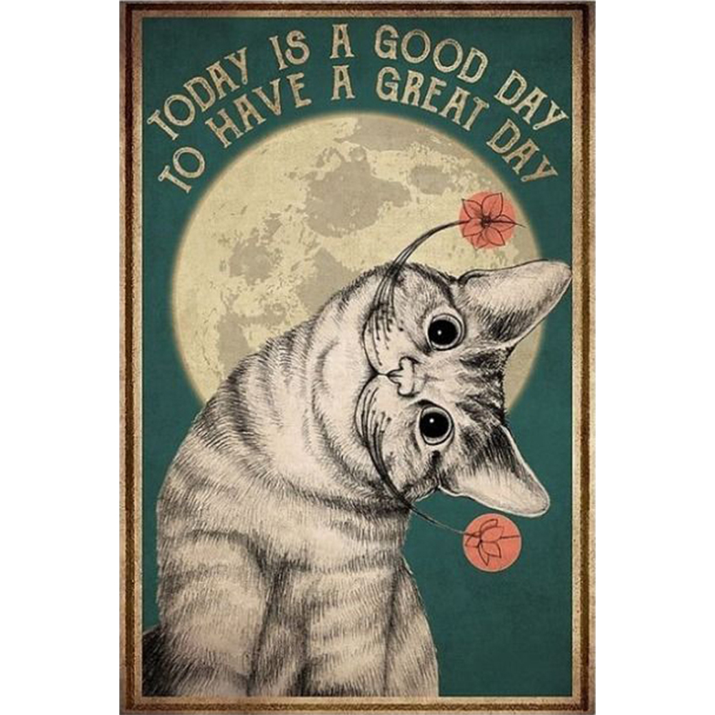

Cat Moon - 11CT Stamped Cross Stitch - 40*60CM (Big Size), 501 Original