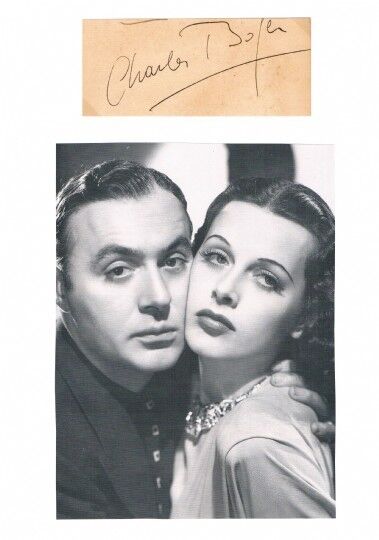 Charles Boyer 1899-1978 autograph 2x5