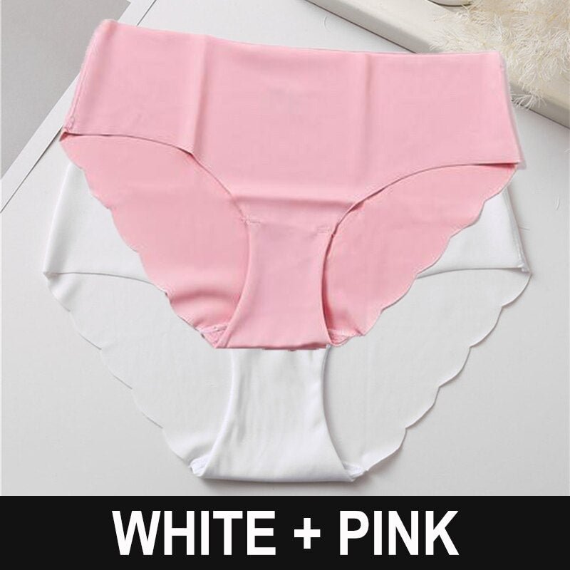 2PCS Fashion Seamless Panties Women Underwear Female Soft Intimates Women's Underpants Low-Rise Briefs 8 Colors Lingerie Panties