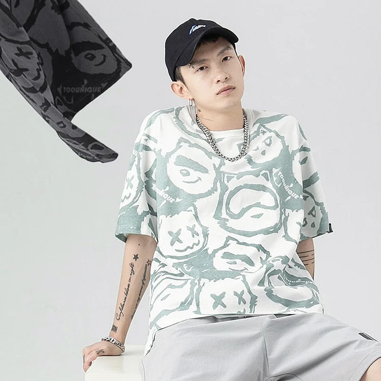 Hip-hop Raccoon T-shirt - Gotamochi Kawaii Shop, Kawaii Clothes