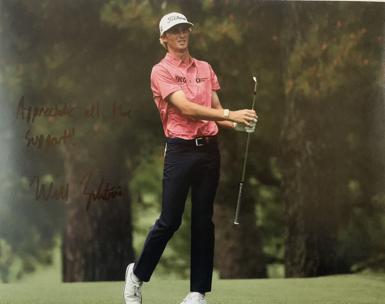 WILL ZALATORIS HAND SIGNED 8x10 Photo Poster painting THE MASTERS GOLF AUTOGRAPH AUTHENTIC COA