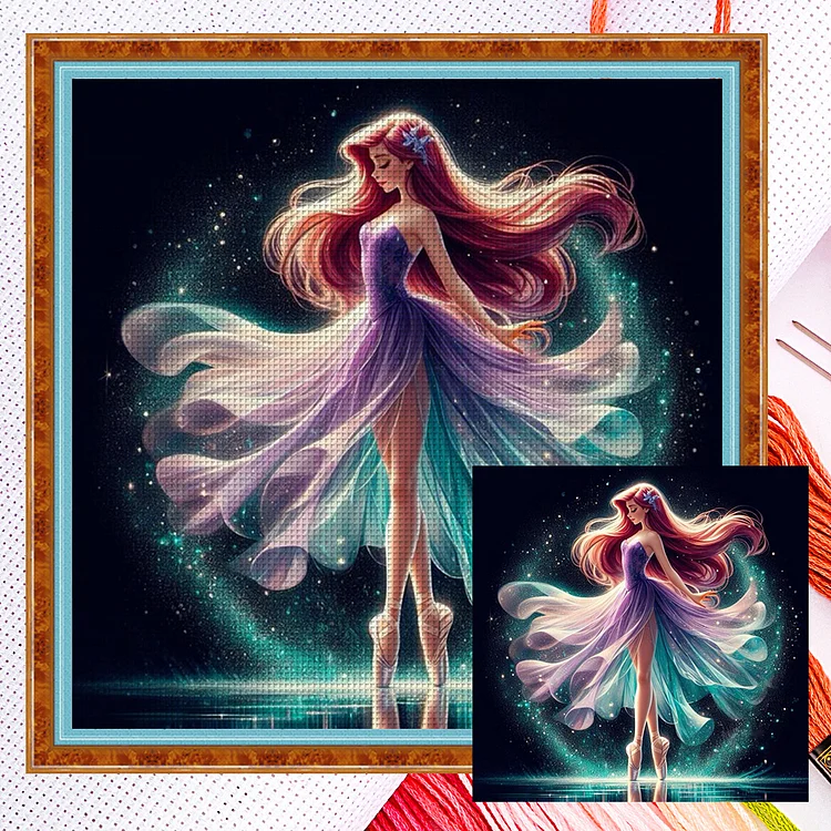 Dancing Disney Princesses (40*40cm) 11CT Counted Cross Stitch gbfke