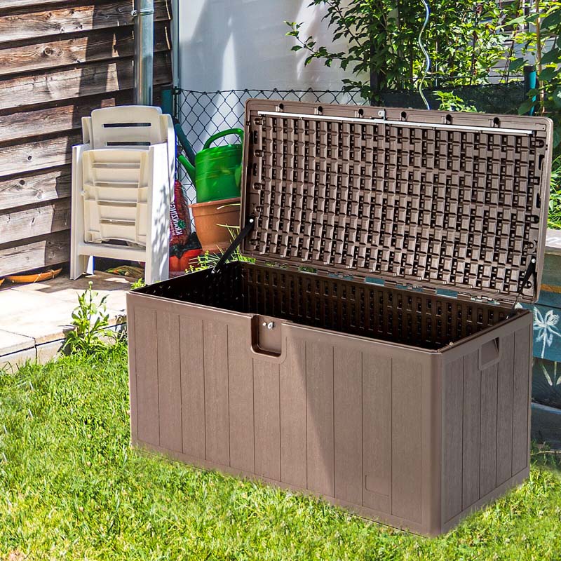 Eletriclife 105 Gallon All Weather Large Deck Box Lockable Storage Container
