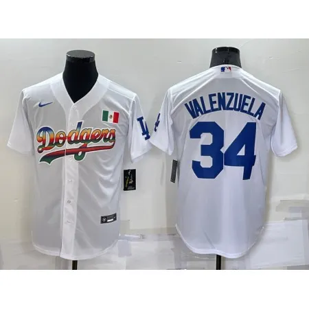 Men's Los Angeles Dodgers #34 Toro Valenzuela White Cool Base Stitched Baseball Jersey 0FWE