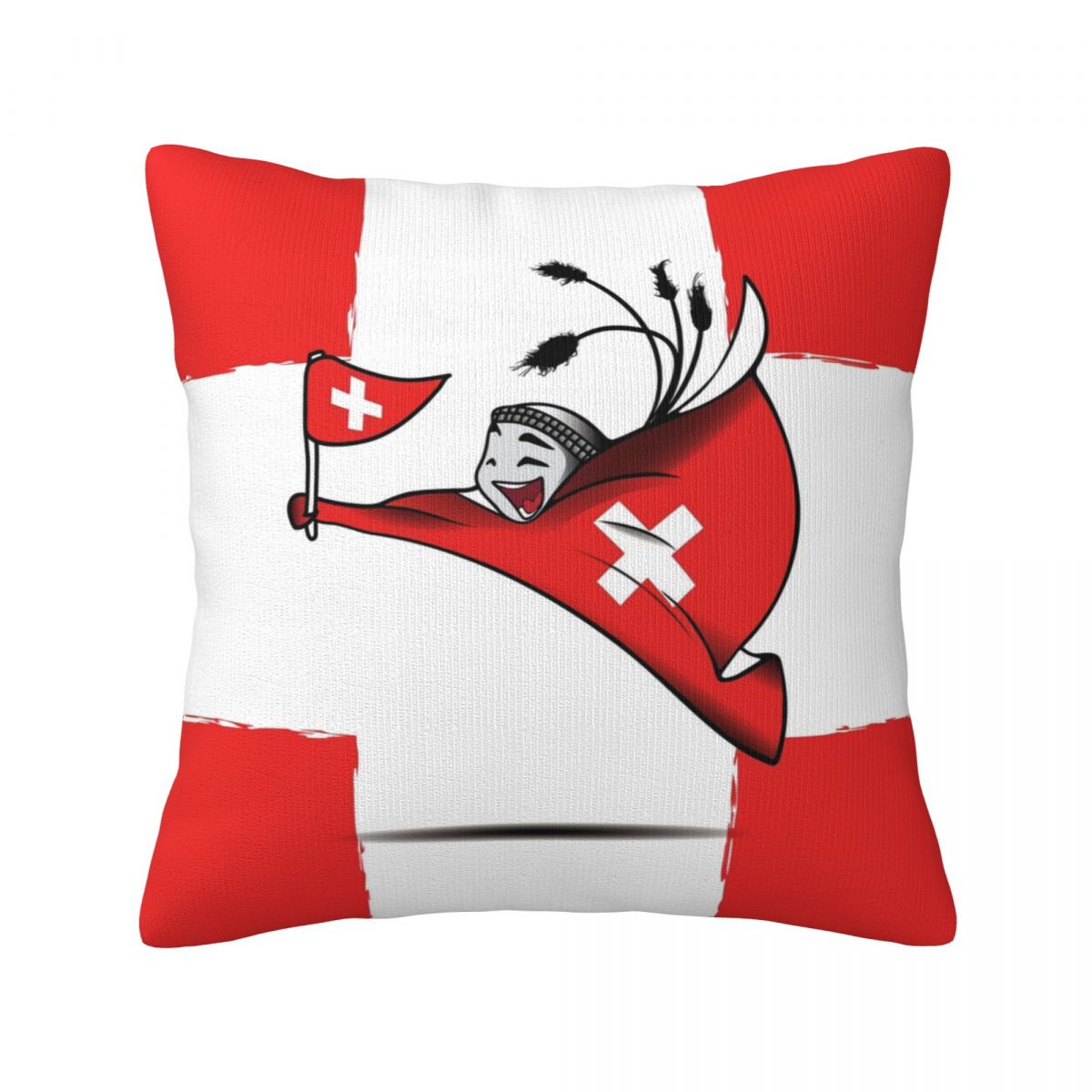 Switzerland World Cup 2022 Mascot Decorative Square Throw Pillow Covers