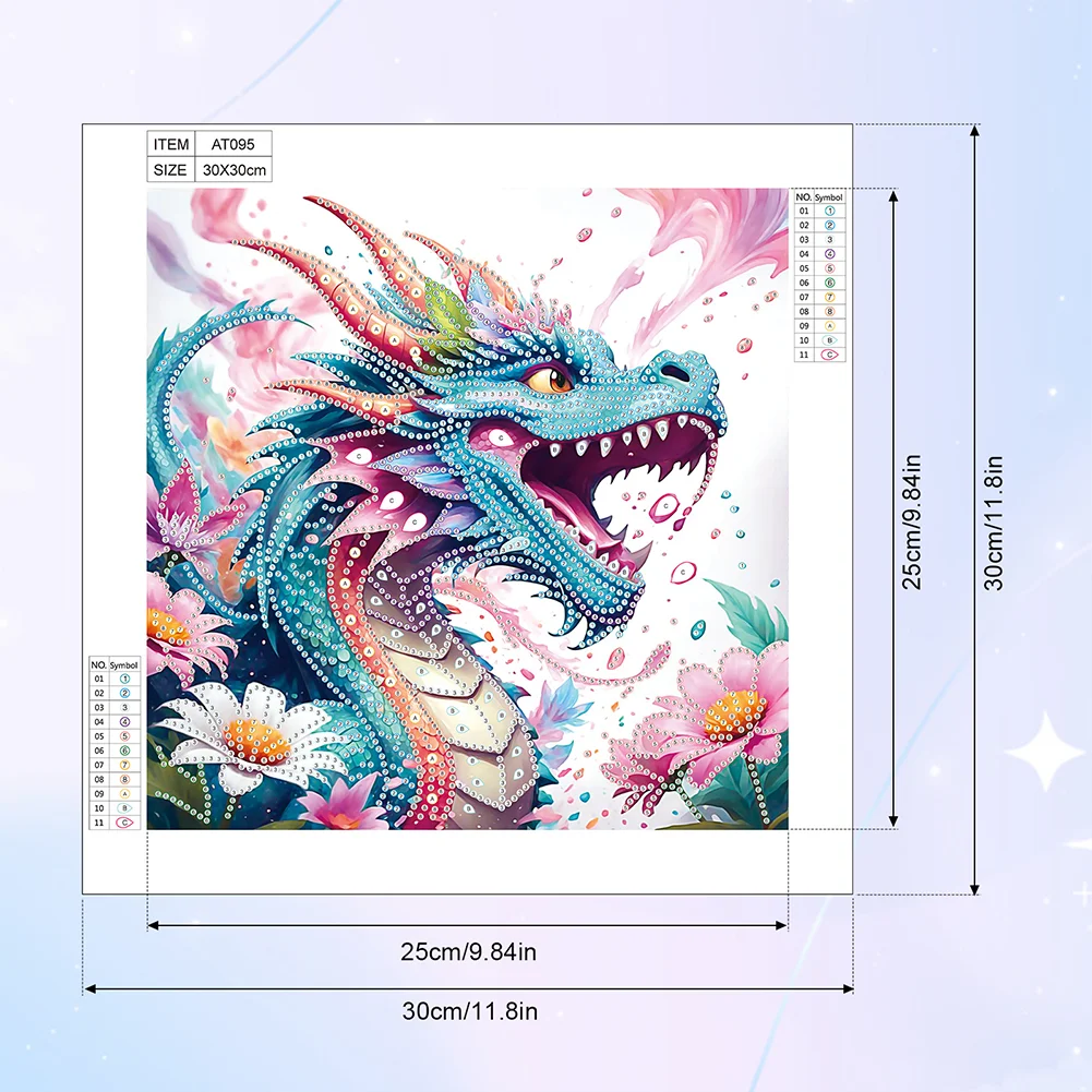 Diamond Painting - Partial Special Shaped Drill - Dragon(Canvas|30*30cm)