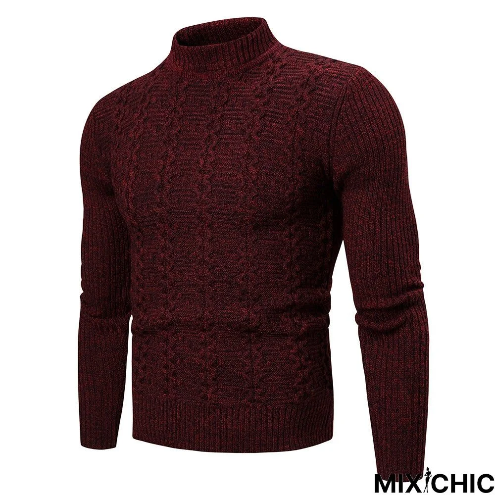 Men's Twisted Long Sleeve Casual Sweater